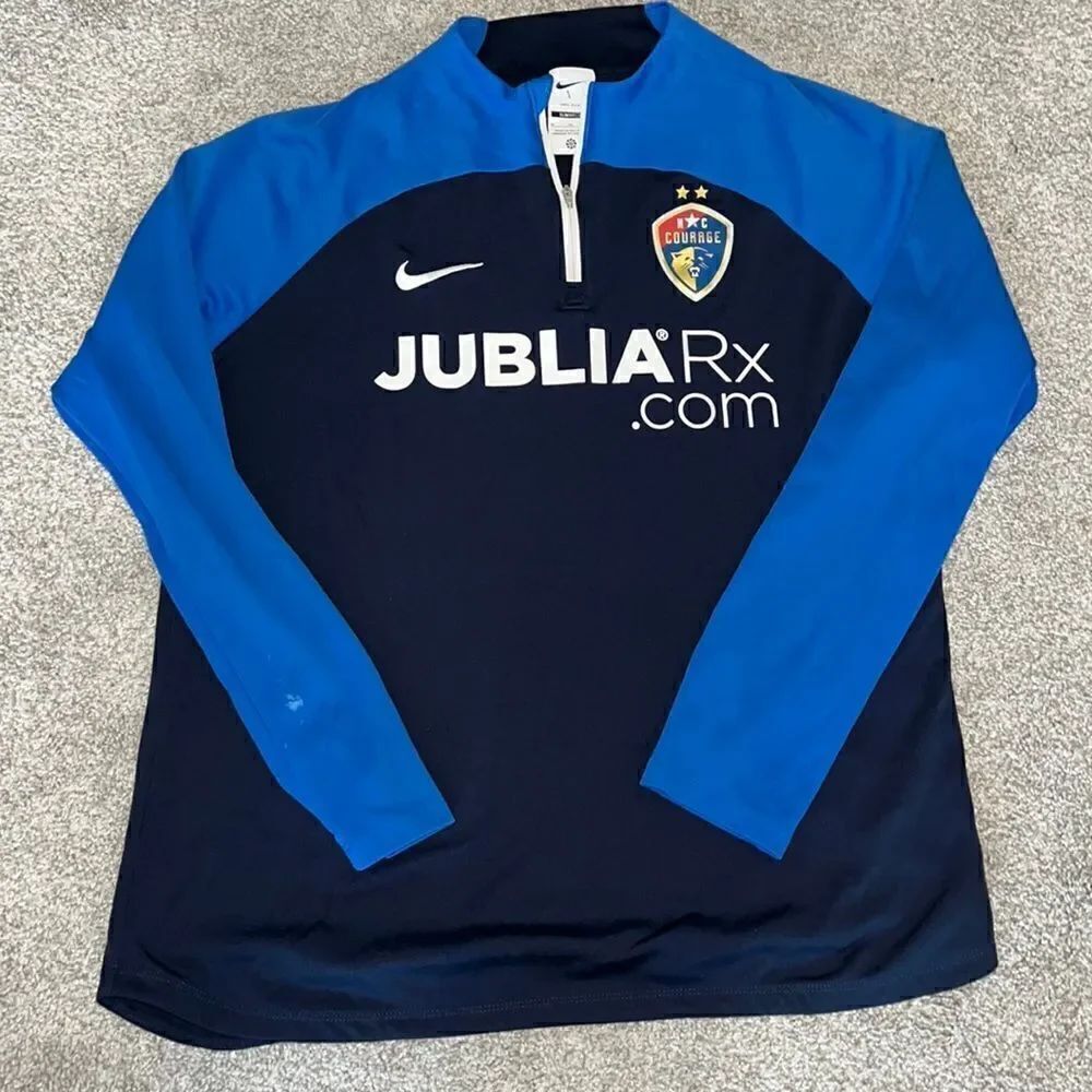 NIKE NC courage LS women’s soccer team warm up jersey sweatshirt M & XL slimfit
